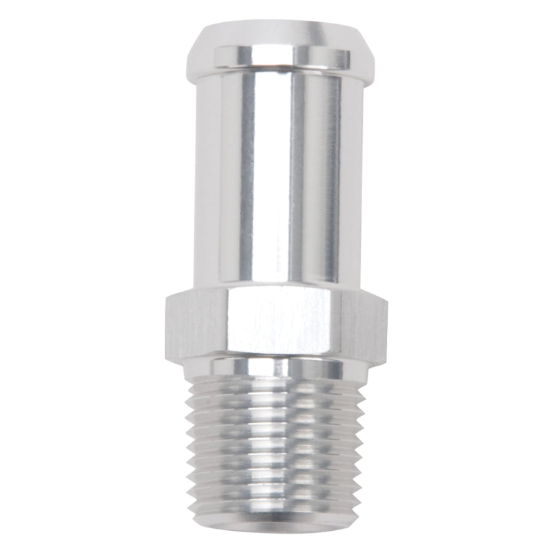 Edelbrock Hose End Straight 3/8In NPT to 5/8In Barb Clear Anodize Edelbrock Fittings