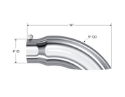 MBRP Universal Tip 5 O.D. Turn Down 4 inlet 14 length MBRP Steel Tubing