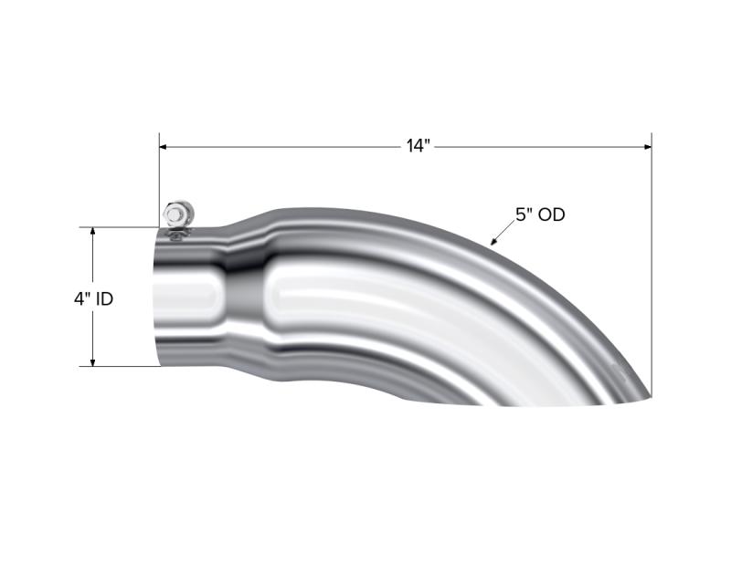 MBRP Universal Tip 5 O.D. Turn Down 4 inlet 14 length MBRP Steel Tubing