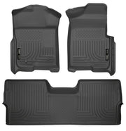 Husky Liners 09-12 Ford F-150 Super Crew Cab WeatherBeater Combo Black Floor Liners Husky Liners Floor Mats - Rubber
