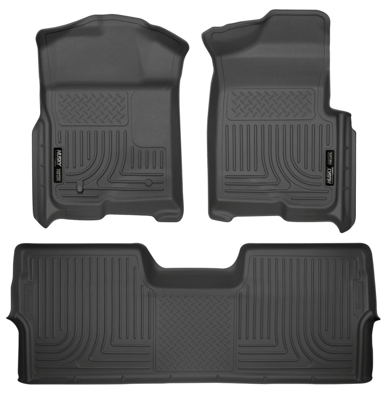 Husky Liners 09-12 Ford F-150 Super Crew Cab WeatherBeater Combo Black Floor Liners Husky Liners Floor Mats - Rubber