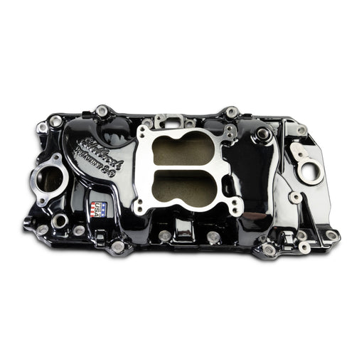 Edelbrock 65-90 BB Chevy Oval Port Heads Performer 2-O Manifold - Black Plasma Edelbrock Intake Manifolds