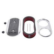 Edelbrock Air Cleaner Elite II Oval Dual-Quad Carbs 2 5In Red Element Polished Edelbrock Air Filters - Universal Fit