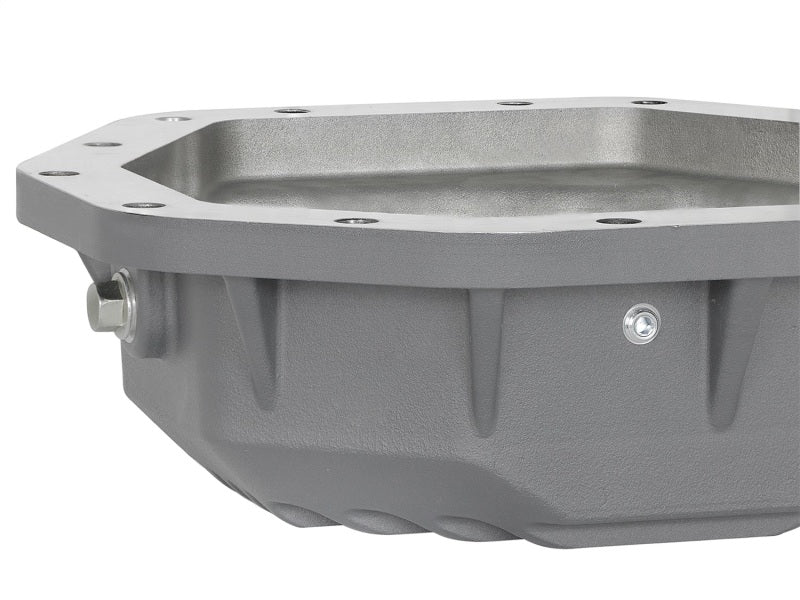 aFe Power Street Ser Rear Diff Cover Raw w/Mach Fin 2017 Ford Diesel Trucks V8-6.7L(td) Dana M275-14 aFe Diff Covers