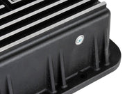aFe POWER Transmission Pan Ford Trucks 80-92 (AOD Transmission)- Black w/ Machined Fins aFe Diff Covers