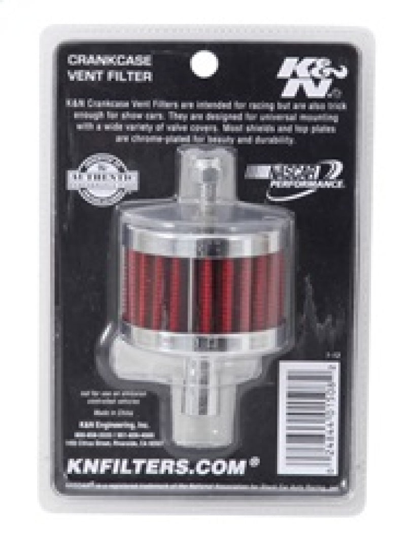 K&N Steel Base Crankcase Vent Filter 0.5in Vent OD x 2in OD x 1.5in Height K&N Engineering Air Filters - Universal Fit