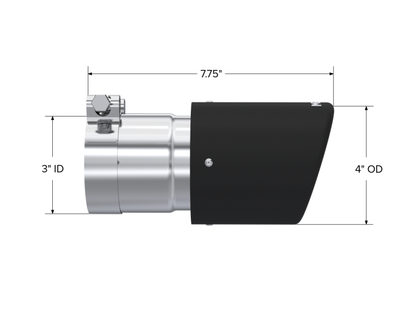 MBRP Universal Carbon Fiber Tip 4in OD/3in Inlet/7.7in L MBRP Tips