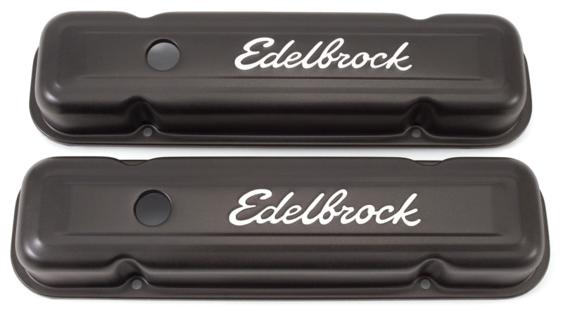 Edelbrock Valve Cover Signature Series Pontiac 1962-1979 301-455 CI V8 Low Black Edelbrock Valve Covers