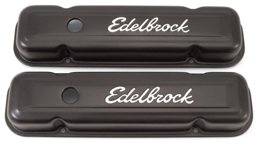 Edelbrock Valve Cover Signature Series Pontiac 1962-1979 301-455 CI V8 Low Black Edelbrock Valve Covers