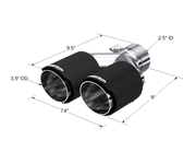 MBRP Universal Carbon Fiber Dual Tip 3.5in OD/2.5in Inlet MBRP Tips