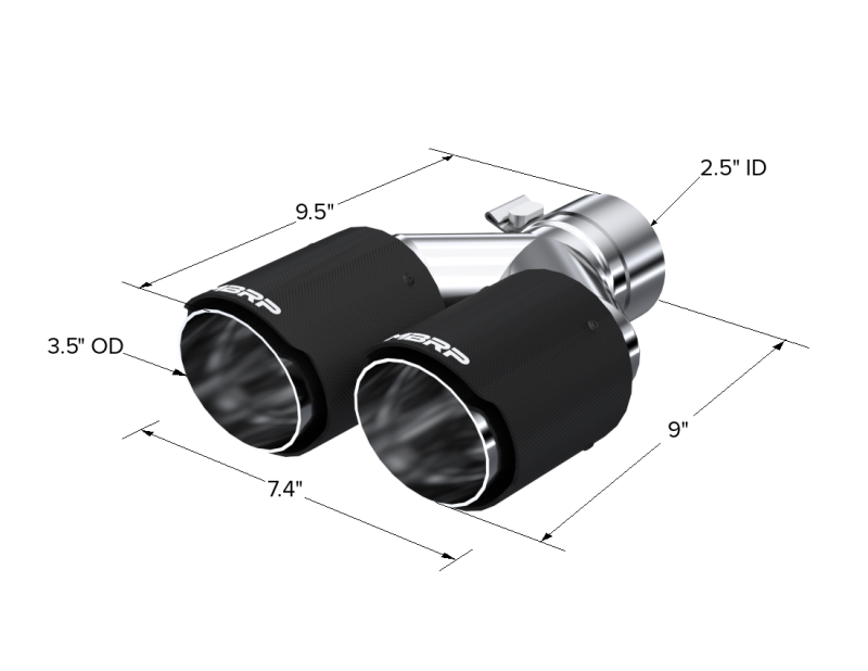MBRP Universal Carbon Fiber Dual Tip 3.5in OD/2.5in Inlet MBRP Tips