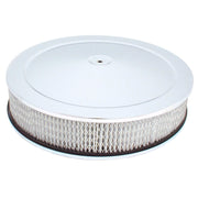 Spectre Air Cleaner 14in. x 3in. / Chrome - Paper Spectre Air Filters - Universal Fit