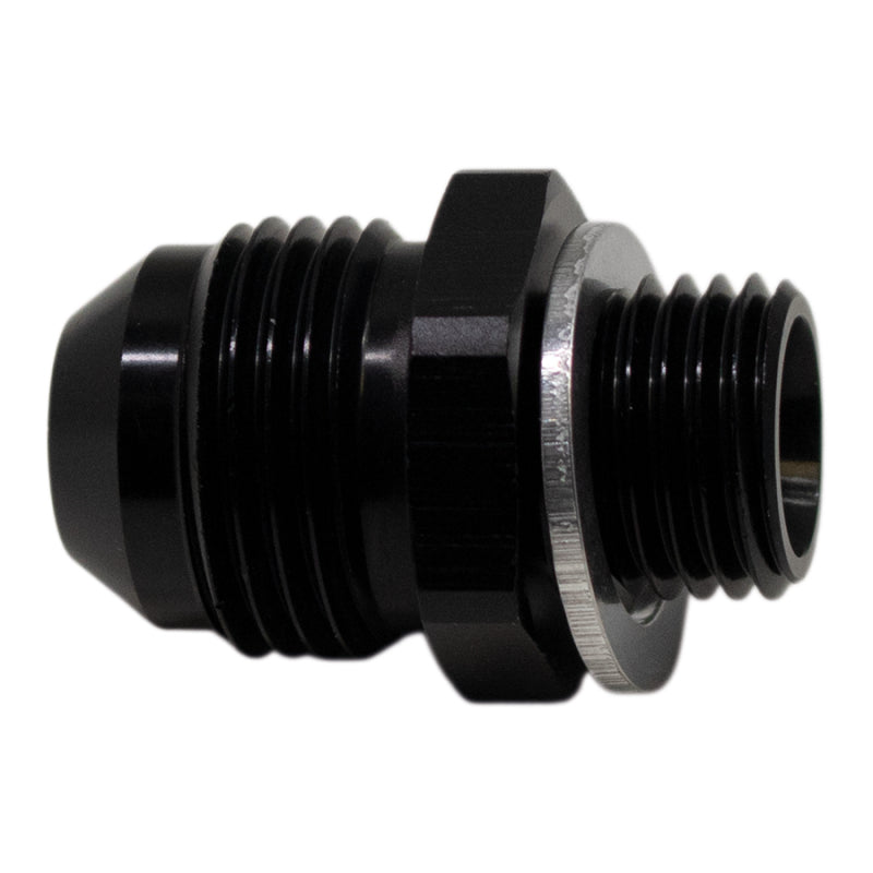 DeatschWerks 8AN Male Flare to M14 X 1.5 Male Metric Adapter (Incl Washer) - Anodized Matte Black DeatschWerks Fittings