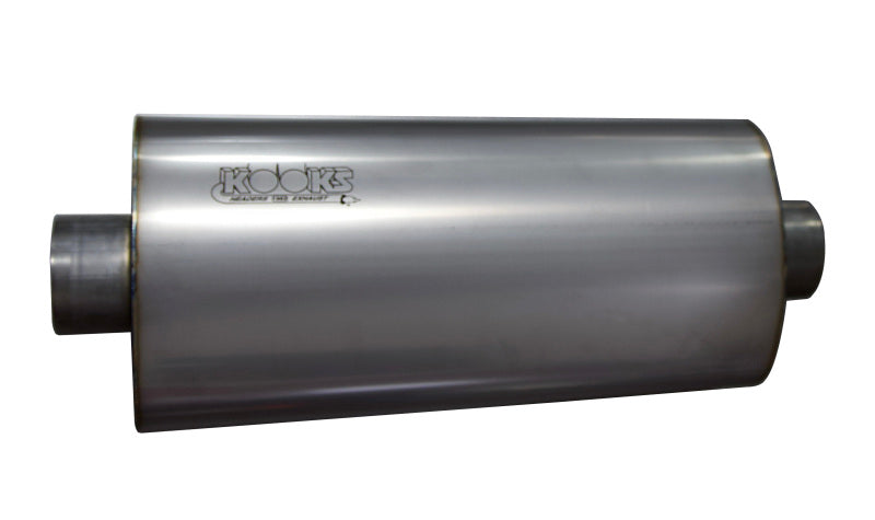 Kooks 3in Oval Center/Center Muffler 18in Long Body Polished Stainless Steel Kooks Headers Muffler