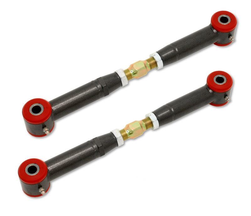 BMR 10-15 5th Gen Camaro Rear Adj. Toe Rods (Polyurethane) - Black Hammertone BMR Suspension Suspension Arms & Components