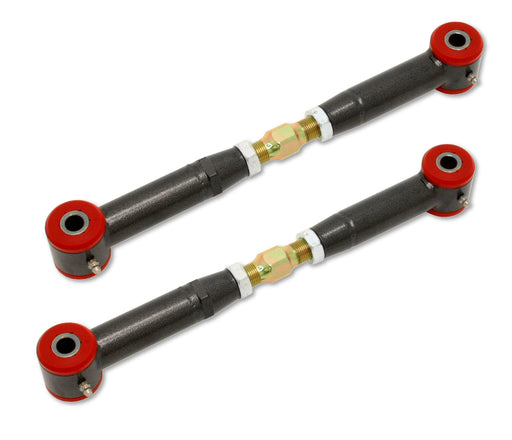 BMR 10-15 5th Gen Camaro Rear Adj. Toe Rods (Polyurethane) - Black Hammertone BMR Suspension Suspension Arms & Components