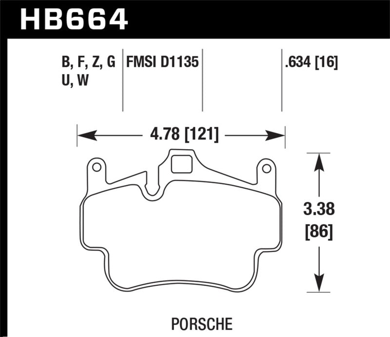 Hawk Porsche 911 ER-1 Endurance Racing Brake Pads (Works with Iron/Metal Rotors) Hawk Performance Brake Pads - Racing