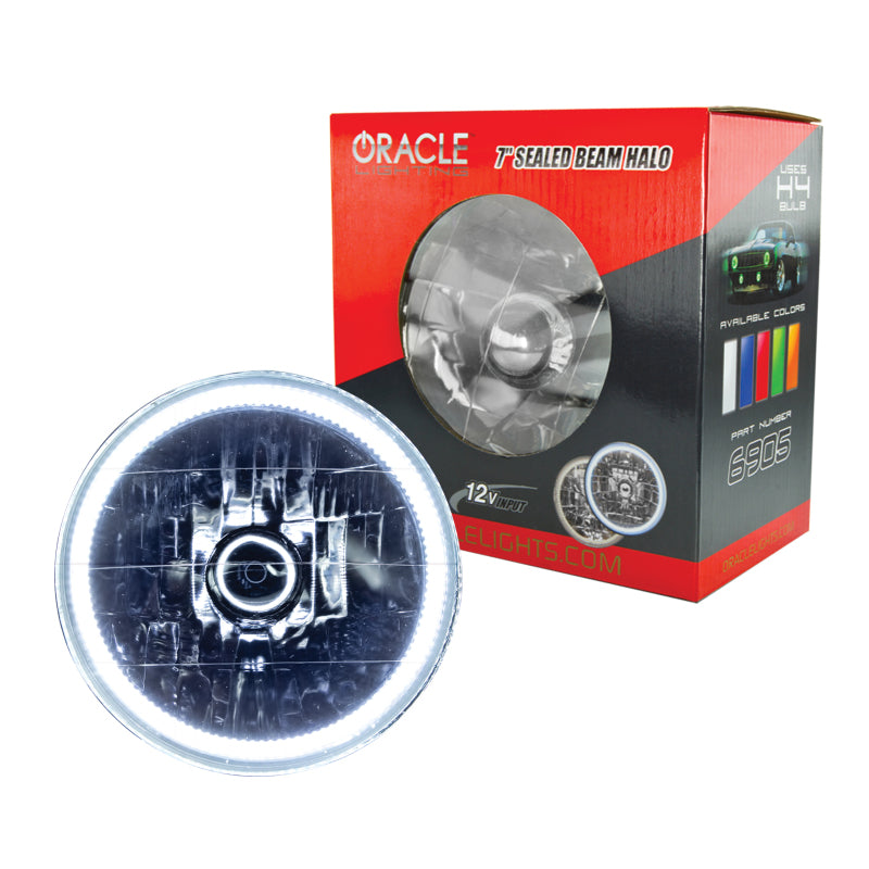 Oracle Pre-Installed Lights 7 IN. Sealed Beam - White Halo ORACLE Lighting Headlights