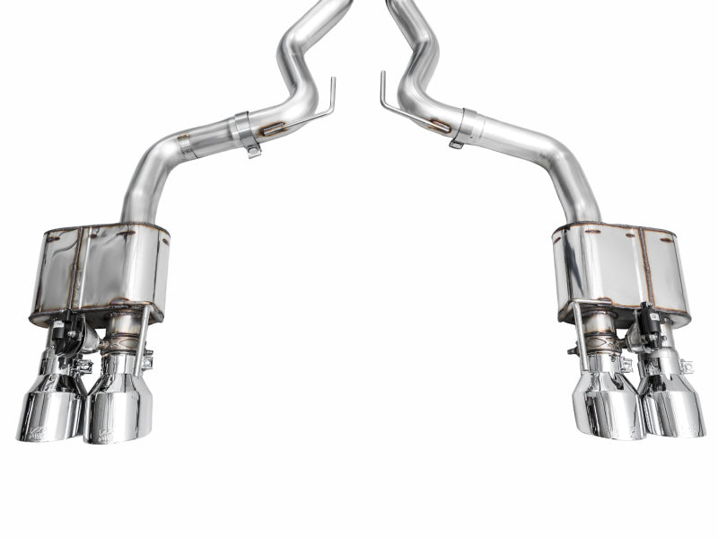 AWE 2024 Ford Mustang GT Fastback S650 RWD SwitchPath Cat-Back Exhaust w/ Quad Chrome Silver Tips AWE Tuning Catback