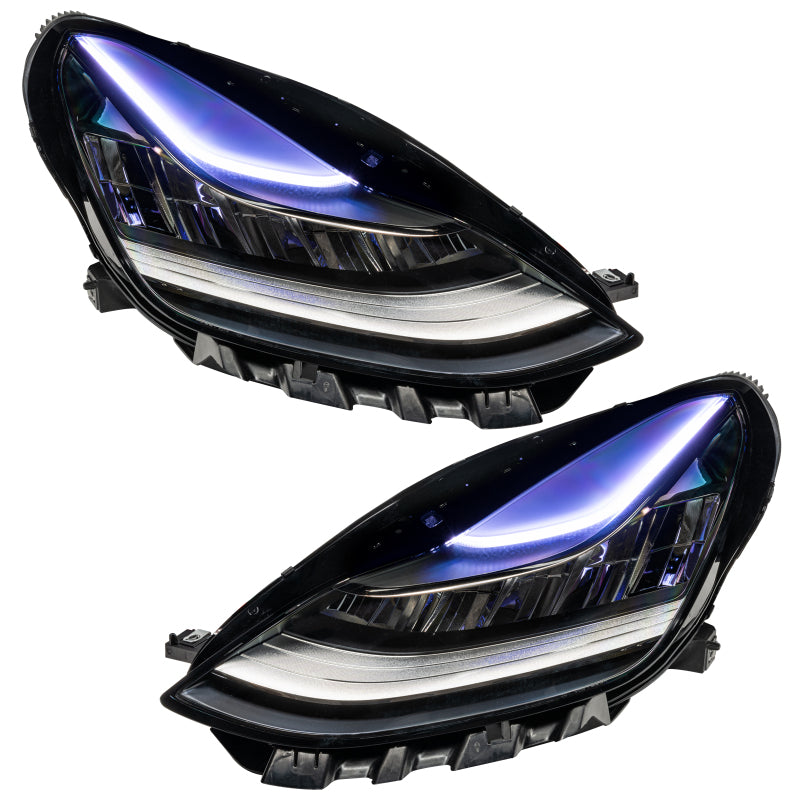 Oracle 17-21 Tesla Model 3 Headlight DRL Upgrade Kit - ColorSHIFT w/ BC1 Controller ORACLE Lighting Headlights