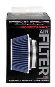 Spectre Adjustable Conical Air Filter 2-1/2in. Tall (Fits 3in. / 3-1/2in. / 4in. Tubes) - Blue Spectre Air Filters - Universal Fit