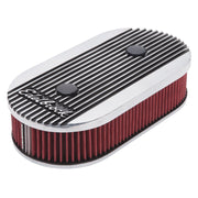 Edelbrock Air Cleaner Elite II Oval Dual-Quad Carbs 2 5In Red Element Polished Edelbrock Air Filters - Universal Fit