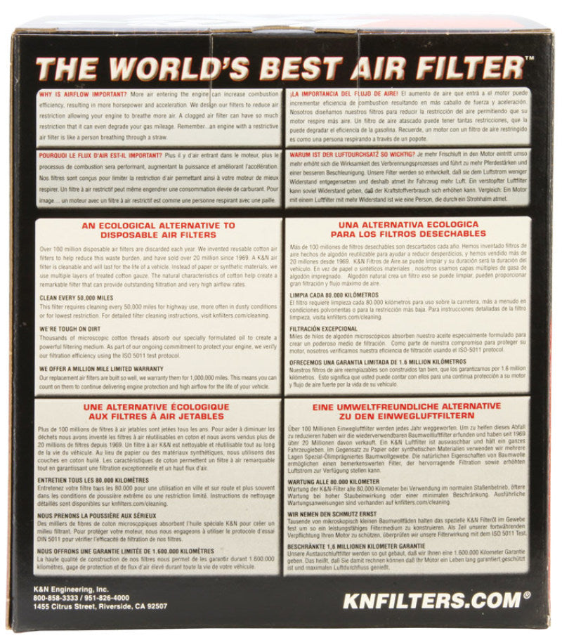K&N Custom Air Filter - Round 6.25in OD 5.25in ID 4in H K&N Engineering Air Filters - Drop In