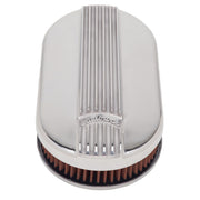 Edelbrock Air Cleaner Classic Series Oval Aluminum Top Cloth Element 17 5In X 9 35In X 3 9In Edelbrock Air Filters - Universal Fit