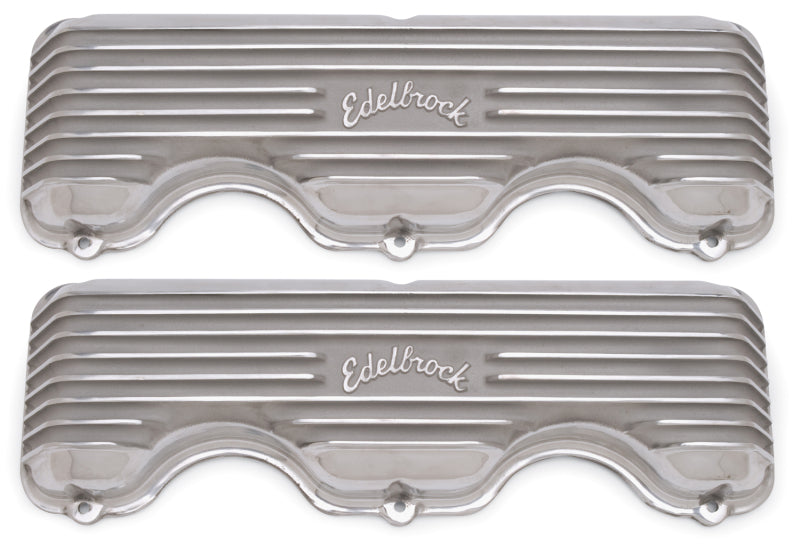 Edelbrock Valve Cover Classic Series Chevrolet W 348/409 CI V8 Polshed Edelbrock Valve Covers