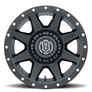 ICON Rebound 17x8.5 8x170 6mm Offset 5in BS 125mm Bore Satin Black Wheel ICON Wheels - Cast