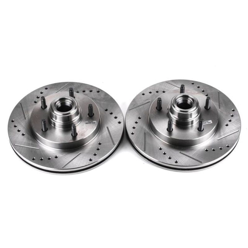Power Stop 97-00 Ford F-150 Front Evolution Drilled & Slotted Rotors - Pair PowerStop Brake Rotors - Slot & Drilled