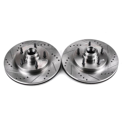 Power Stop 97-00 Ford F-150 Front Evolution Drilled & Slotted Rotors - Pair PowerStop Brake Rotors - Slot & Drilled