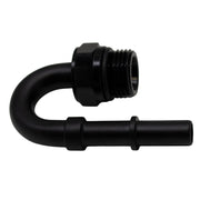 DeatschWerks 8AN ORB Male to 3/8in Male EFI Quick Connect Adapter 180-Degree - Anodized Matte Black DeatschWerks Fuel Components Misc
