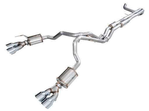 AWE Tuning 2021+ Cadillac Escalade 6.2L 0FG Dual Exit Exhaust System w/ 5in Chrome Silver Tips AWE Tuning Catback