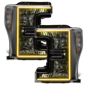 Oracle 17-19 Ford F-250 SD Dynamic Pre-Assembled Headlights - Halogen - Black Edition - ORACLE Lighting Headlights