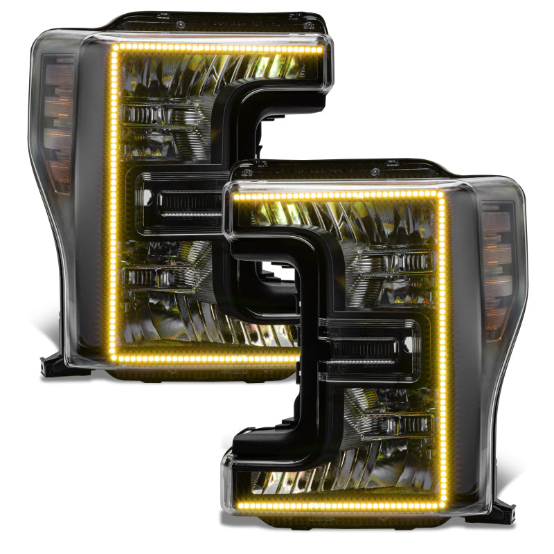Oracle 17-19 Ford F-250 SD Dynamic Pre-Assembled Headlights - Halogen - Black Edition - ORACLE Lighting Headlights