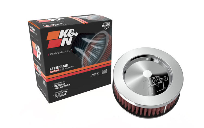 K&N Universal Chrome Filter 2.438in Flange ID x 5.125in OD x 2in H K&N Engineering Air Filters - Universal Fit