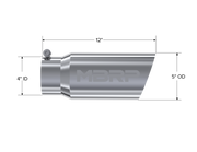 MBRP Universal Tip 5 O.D. Angled Single Walled 4 inlet 12 length MBRP Steel Tubing
