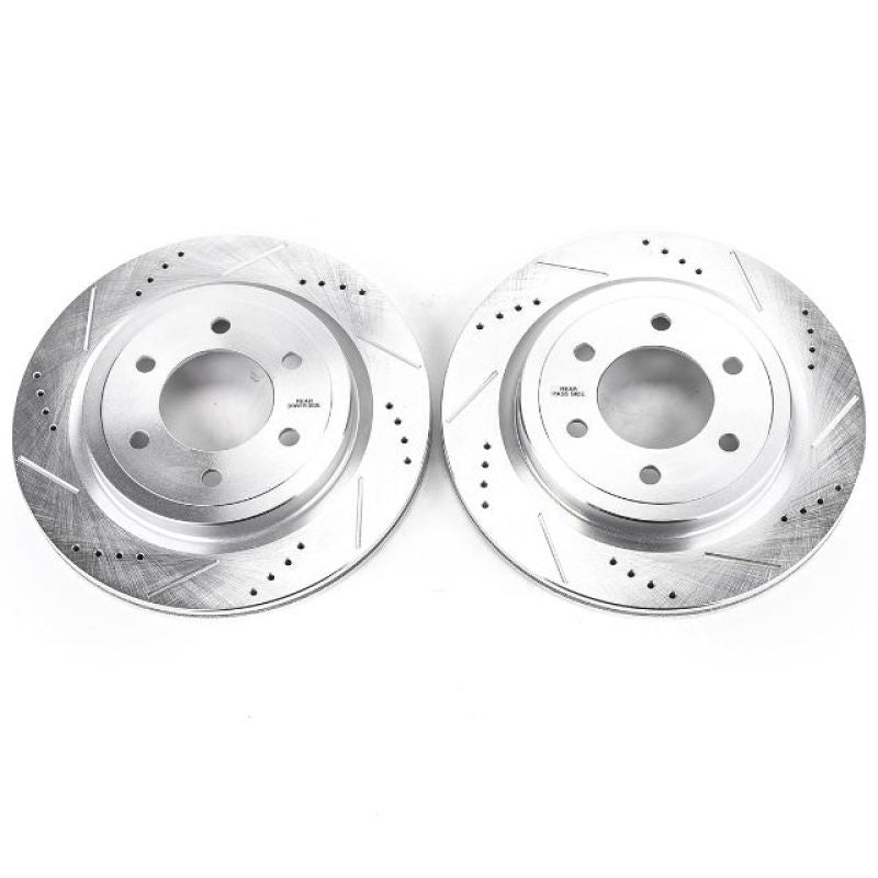 Power Stop 18-19 Ford Expedition Rear Evolution Drilled & Slotted Rotors - Pair PowerStop Brake Rotors - Slot & Drilled