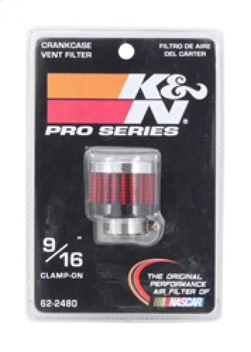 K&N Rubber Base Crankcase Vent Filter - 0.55in Flange ID 1.375in OD 1.125in Height K&N Engineering Air Filters - Universal Fit