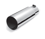 Gibson Round Single Wall Straight-Cut Tip - 3.5in OD/2.5in Inlet/12in Length - Stainless Gibson Tips