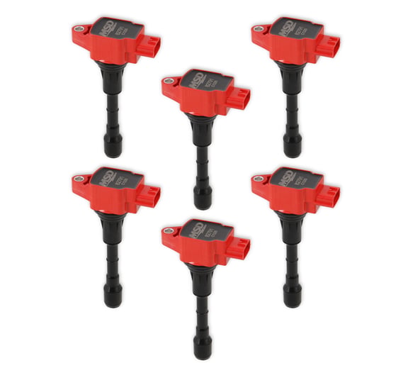 MSD Ignition Coil - Blaster Series - Fits Nissan/Infiniti 3.5L - Red - 6-Pack 827916 MSD Autoparts