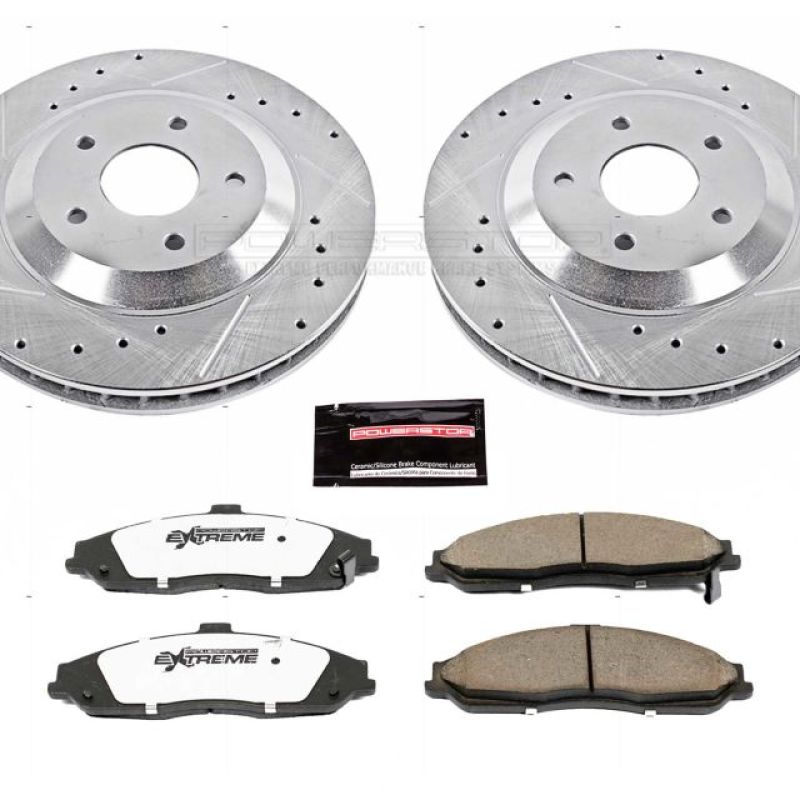 Power Stop 2004 Cadillac XLR Front Z26 Street Warrior Brake Kit PowerStop Brake Kits - Performance D&S