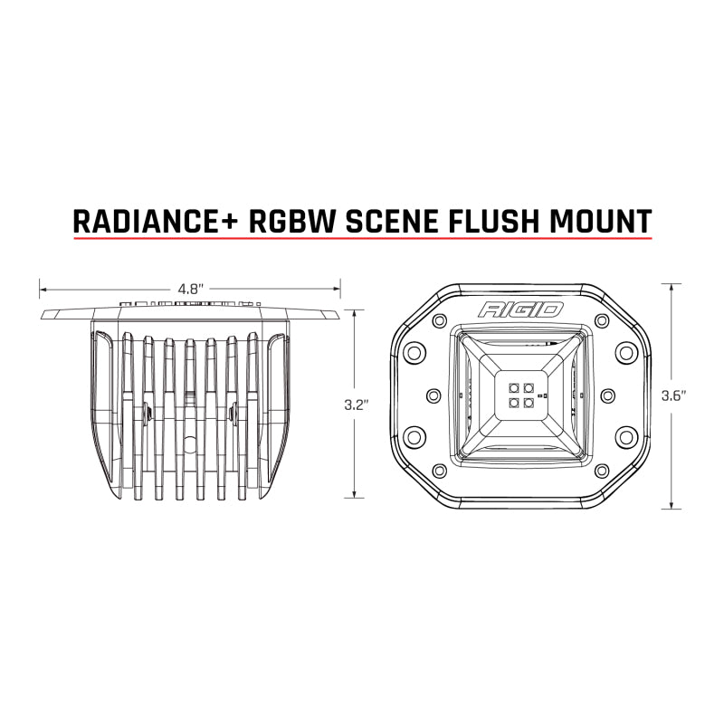 Rigid Industries Radiance+ Scene RGBW Flush Mount - Pair Rigid Industries Light Bars & Cubes