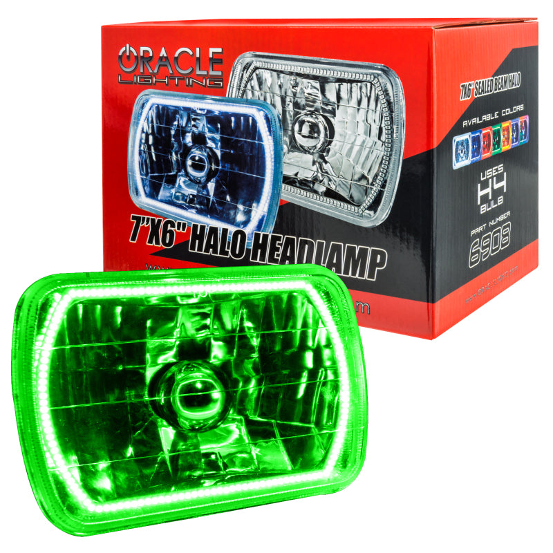 Oracle Pre-Installed Lights 7x6 IN. Sealed Beam - Green Halo ORACLE Lighting Headlights