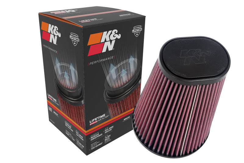 K&N Universal Round Clamp-On Air Filter 4-1/2in FLG, 5-7/8in B, 3-1/4in X 4-1/2in T, 8in H K&N Engineering Air Filters - Universal Fit