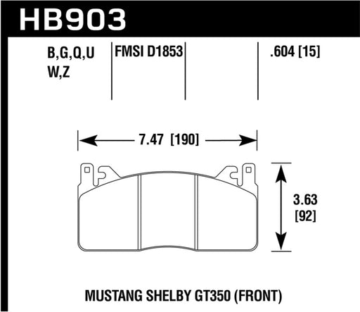 Hawk 15-17 Ford Mustang HPS 5.0 Front Brake Pads Hawk Performance Brake Pads - Performance