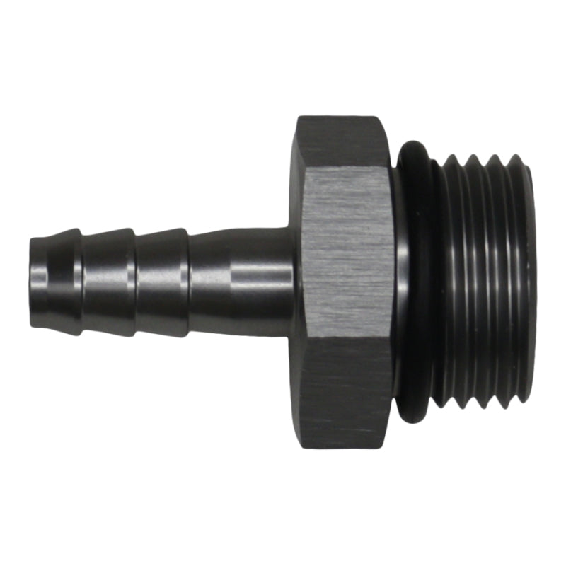 DeatschWerks 10AN ORB Male to 5/16in Male Triple Barb Fitting (Incl O-Ring) - Anodized DW Titanium DeatschWerks Fittings