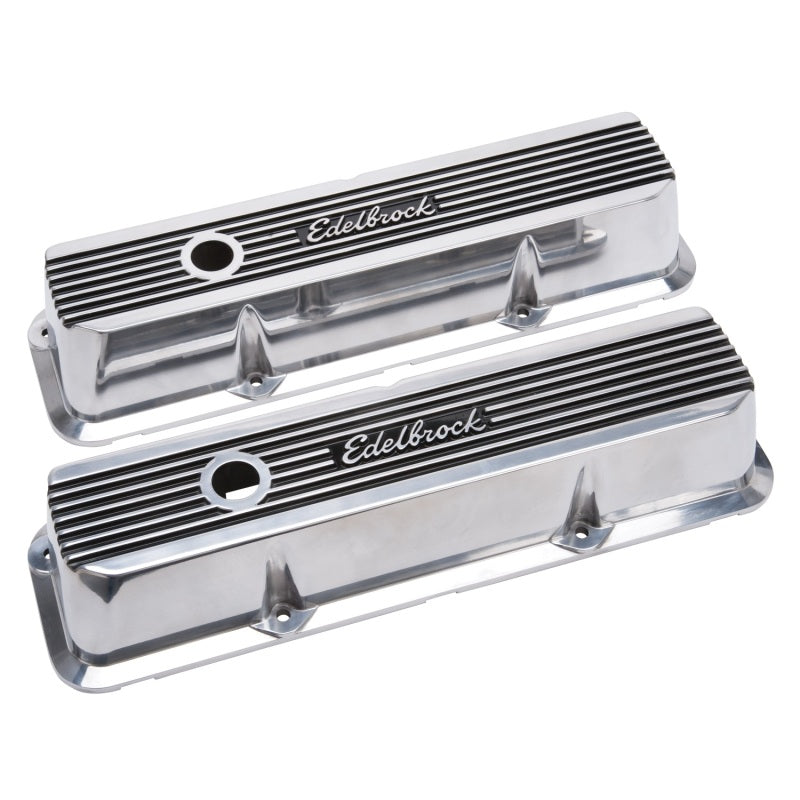 Edelbrock Valve Covers Elite II Ford FE 1958-76 Polished Edelbrock Valve Covers