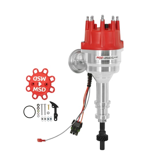 Ford 351W Ready-To-Run Pro-Billet Distributor Steel Gear 83541 MSD Autoparts